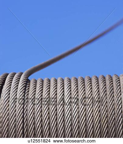 Close up of cable on winch View Large Photo Image Picture - Close up of cable on winch. Fotosearch