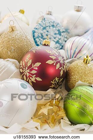 Close up of Christmas ornaments View Large Photo Image Stock Image - Close up of Christmas ornaments. Fotosearch