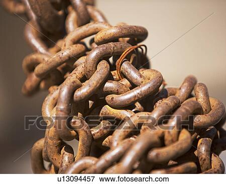 Stock Photo - Close up of industrial chain. Fotosearch