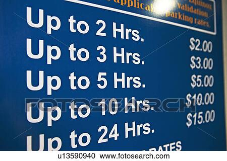 Close up of parking prices sign View Large Photo Image Stock Image - Close up of parking prices sign. Fotosearch