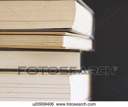 Close up of stack of books View Large Photo Image Stock Photograph - Close up of stack of books. Fotosearch