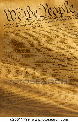 Stock Photo - Close up of the United States Constitution. Fotosearch