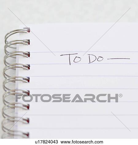 Close up of To Do list in notebook View Large Photo Image Stock Image - Close up of To Do list in notebook. Fotosearch