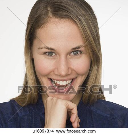 Picture - Close up of woman laughing. Fotosearch