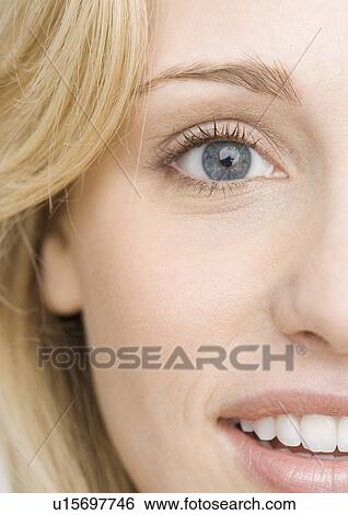Close up of woman’s face View Large Photo Image Stock Photograph - Close up of woman’s face. Fotosearch