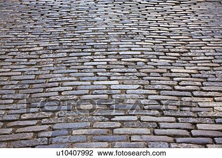 Stock Image - cobblestone street. Fotosearch