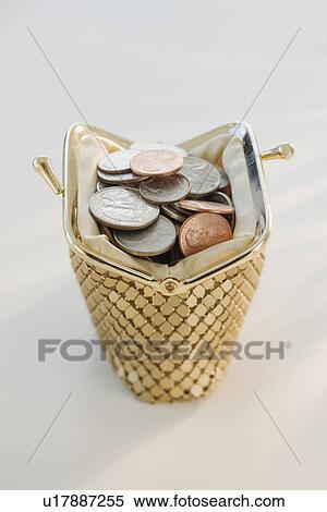 Coins in open change purse View Large Photo Image Stock Photography - Coins in open change purse. Fotosearch
