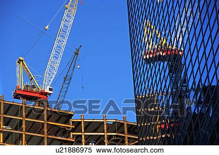 Stock Photography - construction cranes. Fotosearch