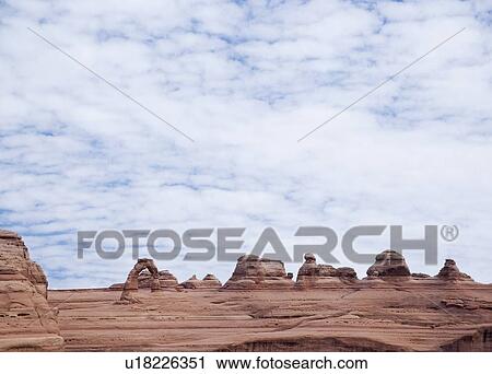 Stock Image - Delicate Arch Arches National Park Moab Utah USA. Fotosearch