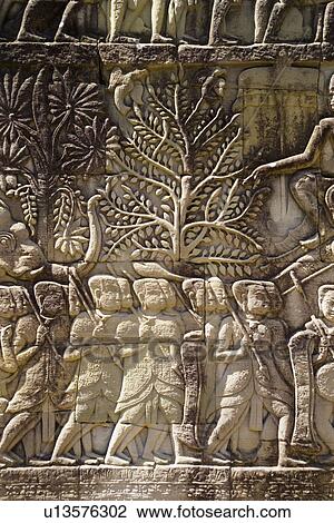 Detail at ancient Temple Angkor Thom Angkor Wat Bayon Cambodia View Large Photo Image Stock Image - Detail at ancient Temple Angkor Thom Angkor Wat Bayon Cambodia. Fotosearch