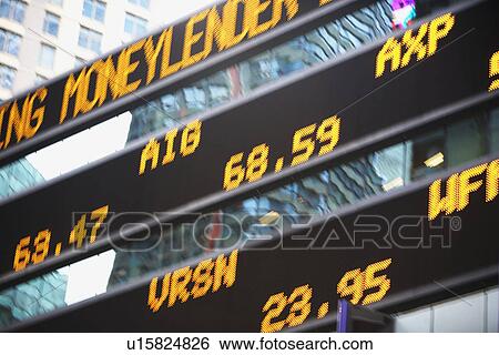 Stock Photograph - Digital stock ticker. Fotosearch