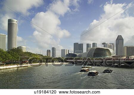 Esplanade Bridge and Esplanade Theatres on the Bay Singapore River Singapore View Large Photo Image Stock Image - Esplanade Bridge and Esplanade Theatres on the Bay Singapore River Singapore. Fotosearch