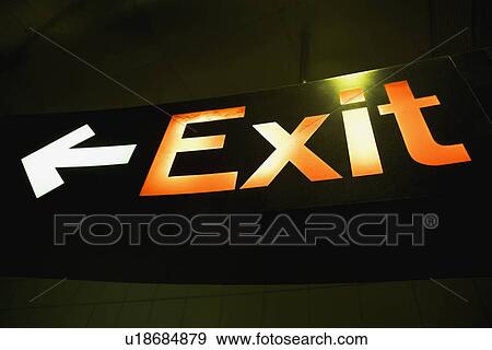 Exit sign View Large Photo Image Stock Photo - Exit sign. Fotosearch