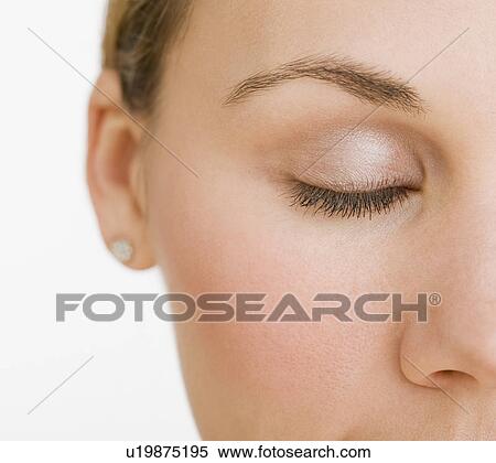Extreme close up of woman’s closed eye View Large Photo Image Stock Photography - Extreme close up of woman’s closed eye. Fotosearch