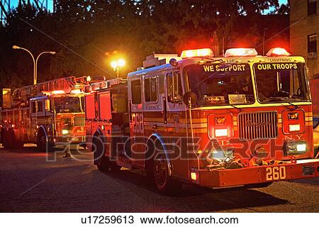 fire trucks, New York City View Large Photo Image Stock Image - fire trucks, New York City. Fotosearch