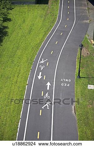High angle view of bike trail View Large Photo Image Picture - High angle view of bike trail. Fotosearch