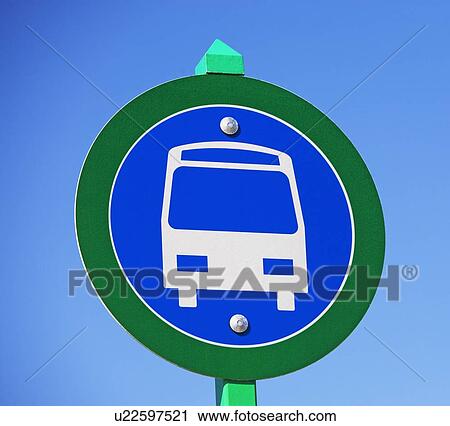 Low angle view of bus street sign View Large Photo Image Stock Image - Low angle view of bus street sign. Fotosearch