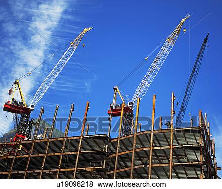Low angle view of construction site View Large Photo Image Stock Photo - Low angle view of construction site. Fotosearch