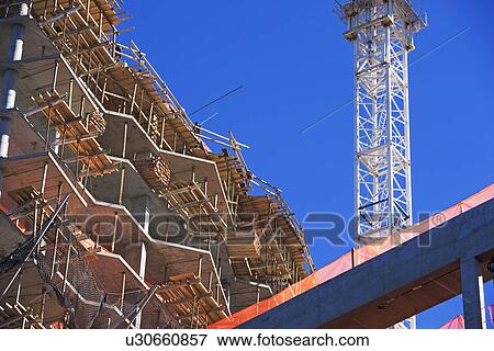 Low angle view of construction site View Large Photo Image Stock Photo - Low angle view of construction site. Fotosearch