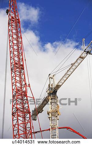 Stock Image - Low angle view of cranes. Fotosearch