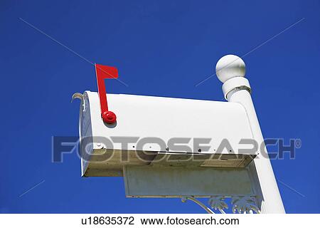 Stock Image - Low angle view of mailbox. Fotosearch
