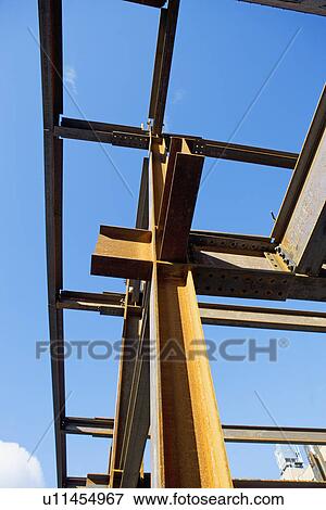 Low angle view of steel girders View Large Photo Image Stock Photo - Low angle view of steel girders. Fotosearch