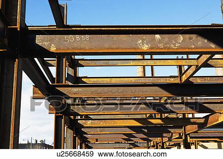 Stock Photo - Low angle view of steel girders. Fotosearch