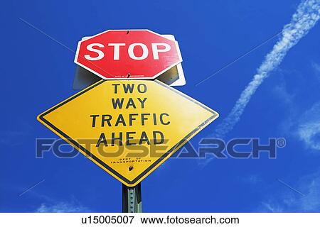 Stock Photo - Low angle view of street sign. Fotosearch