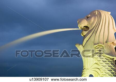 Merlion Park Singapore View Large Photo Image Stock Photo - Merlion Park Singapore. Fotosearch