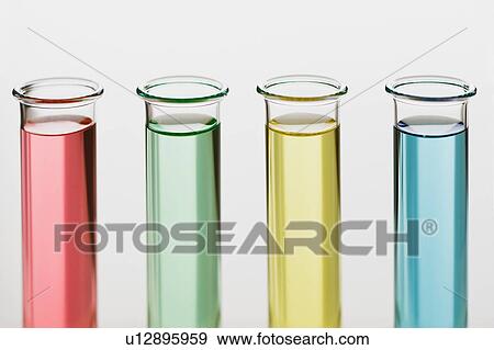 Stock Photo - Multi-colored liquids in vials. Fotosearch