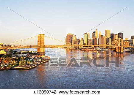 New York City skyline and Brooklyn bridge View Large Photo Image Stock Image - New York City skyline and Brooklyn bridge. Fotosearch
