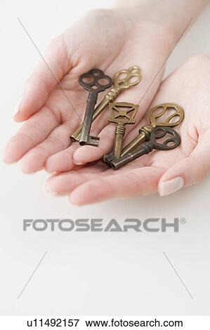 Old fashioned keys in woman’s hands View Large Photo Image Stock Photo - Old fashioned keys in woman’s hands. Fotosearch