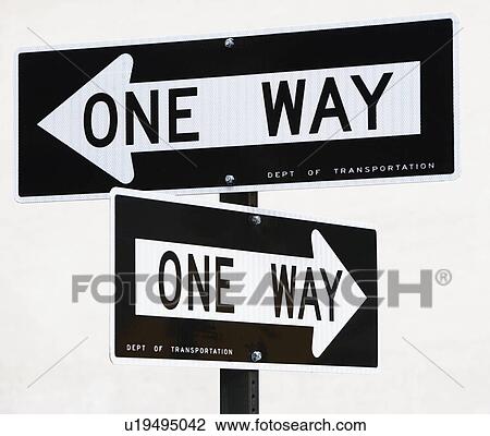 one way signs View Large Photo Image Stock Image - one way signs. Fotosearch