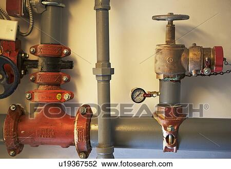 Pipes with pressure gauge and shutoff valves View Large Photo Image Stock Image - Pipes with pressure gauge and shutoff valves. Fotosearch