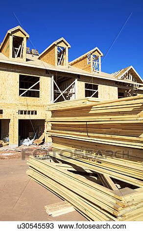 Stock Image - Residential construction site. Fotosearch
