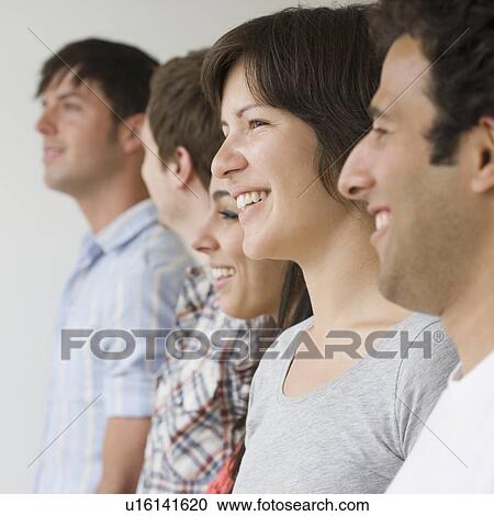 Row of people smiling View Large Photo Image Stock Image - Row of people smiling. Fotosearch