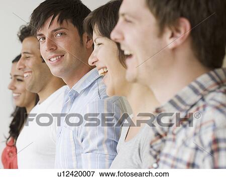 Row of people smiling View Large Photo Image Stock Photo - Row of people smiling. Fotosearch
