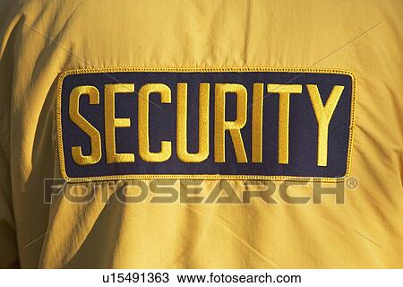 Stock Image - Security patch on back of jacket. Fotosearch