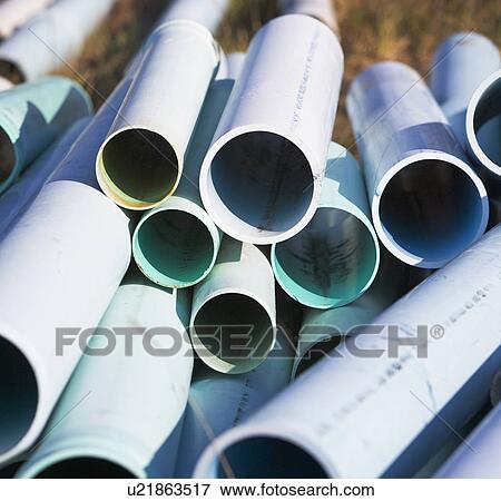 Stack of PVC piping View Large Photo Image Stock Photo - Stack of PVC piping. Fotosearch