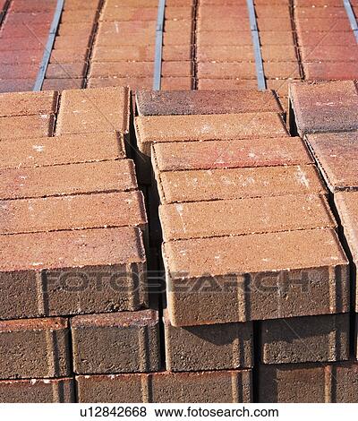 Stock Photo - Stacks of bricks. Fotosearch
