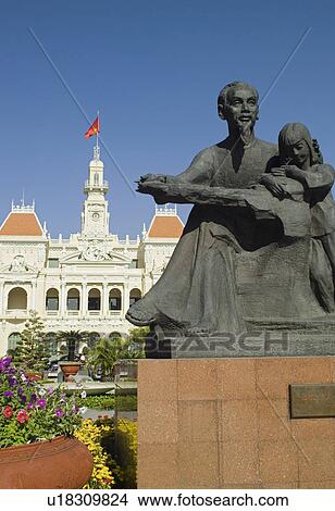Statue of Ho Chi Minh at City Hall Ho Chi Minh City Saigon Vietnam View Large Photo Image Picture - Statue of Ho Chi Minh at City Hall Ho Chi Minh City Saigon Vietnam. Fotosearch
