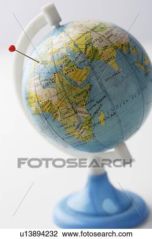 Stock Image - Still life of a globe. Fotosearch