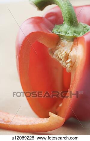 Still life of a red pepper View Large Photo Image Stock Photo - Still life of a red pepper. Fotosearch