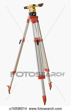 Picture - Surveying equipment on tripod. Fotosearch