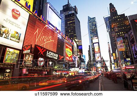 Stock Photo - Traffic in Times Square, New York City. Fotosearch