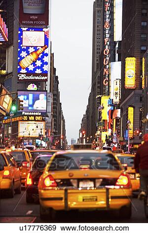 Traffic in Times Square, New York City View Large Photo Image Stock Photo - Traffic in Times Square, New York City. Fotosearch