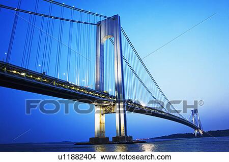 Verrazano bridge at night, New York, United States View Large Photo Image Picture - Verrazano bridge at night, New York, United States. Fotosearch