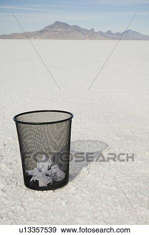 Waste paper basket on salt flats, Salt Flats, Utah, United States View Large Photo Image Stock Photo - Waste paper basket on salt flats, Salt Flats, Utah, United States. Fotosearch
