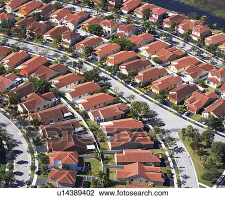 Stock Image - aerial of housing community. Fotosearch