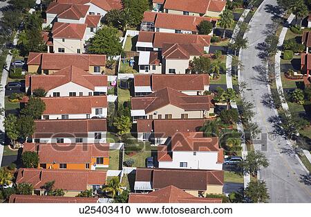 Stock Image - aerial of housing community. Fotosearch